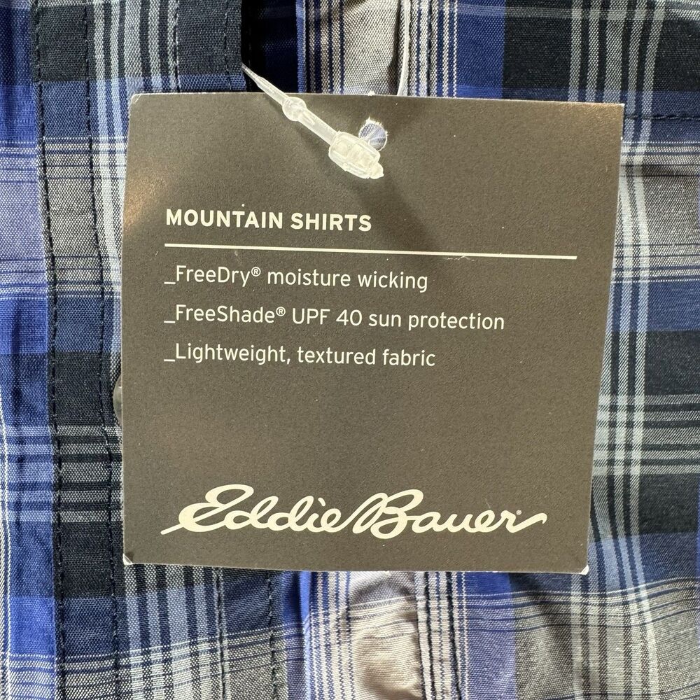 Eddie Bauer Shirt Womens Medium Blue White Plaid Button Up New With Tags Adult - Picture 6 of 16